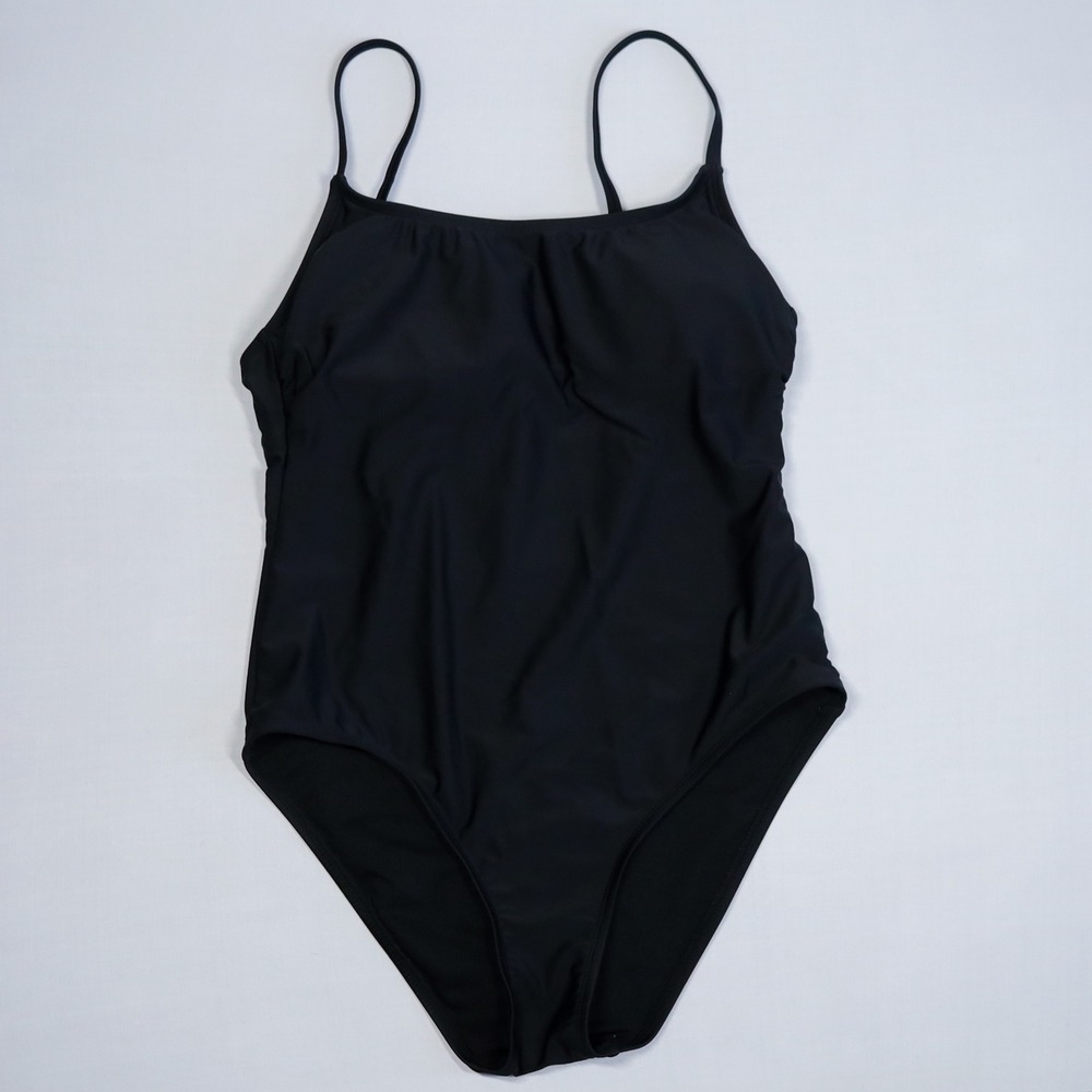 Hurley One Piece Swimsuit Womens Size S Black Strappy Cage Back Adjustable Strap